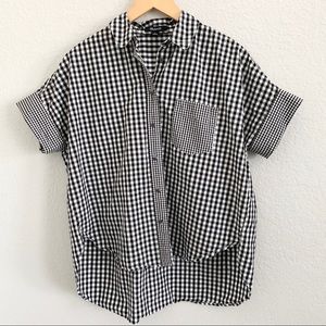 MADEWELL Gingham- play button down shirt